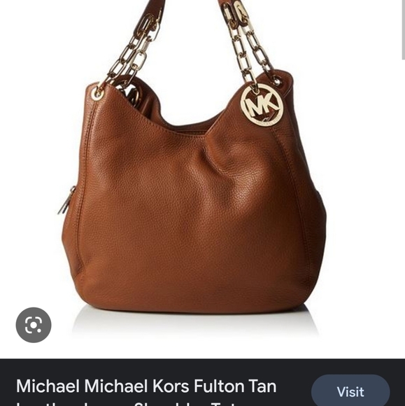 Michael Kors Fulton Tan Hobo Chain Purse - Picture 13 of 14